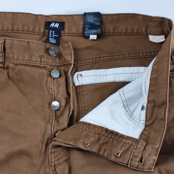 H&M jeans slim fit brown men's size 36 - Picture 8 of 13